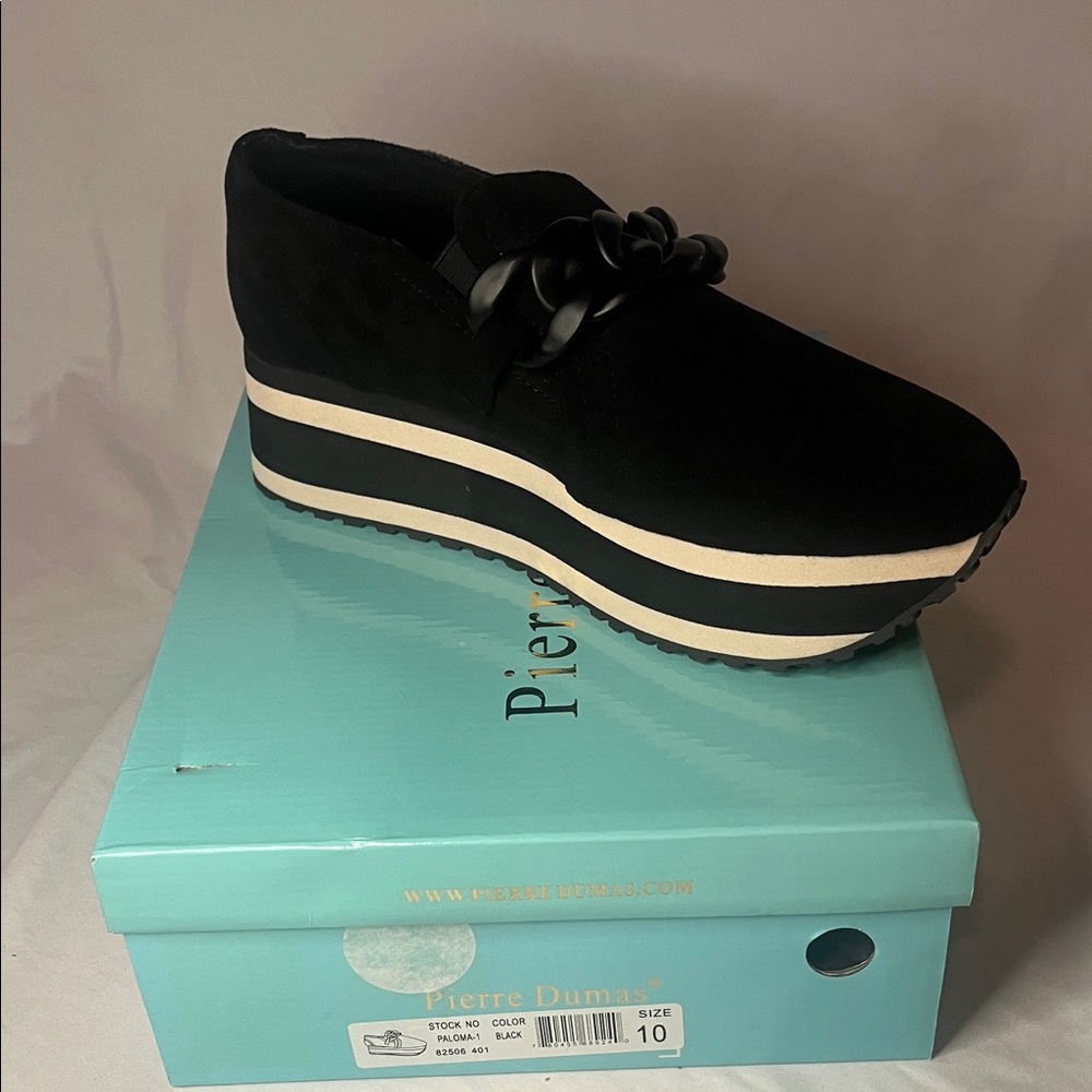 Pierre Dumas Black Ribbon Platform Shoes